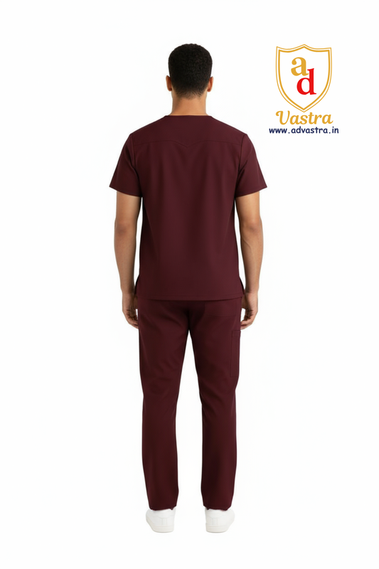 Classic V-Neck Scrub – Men’s, Maroon
