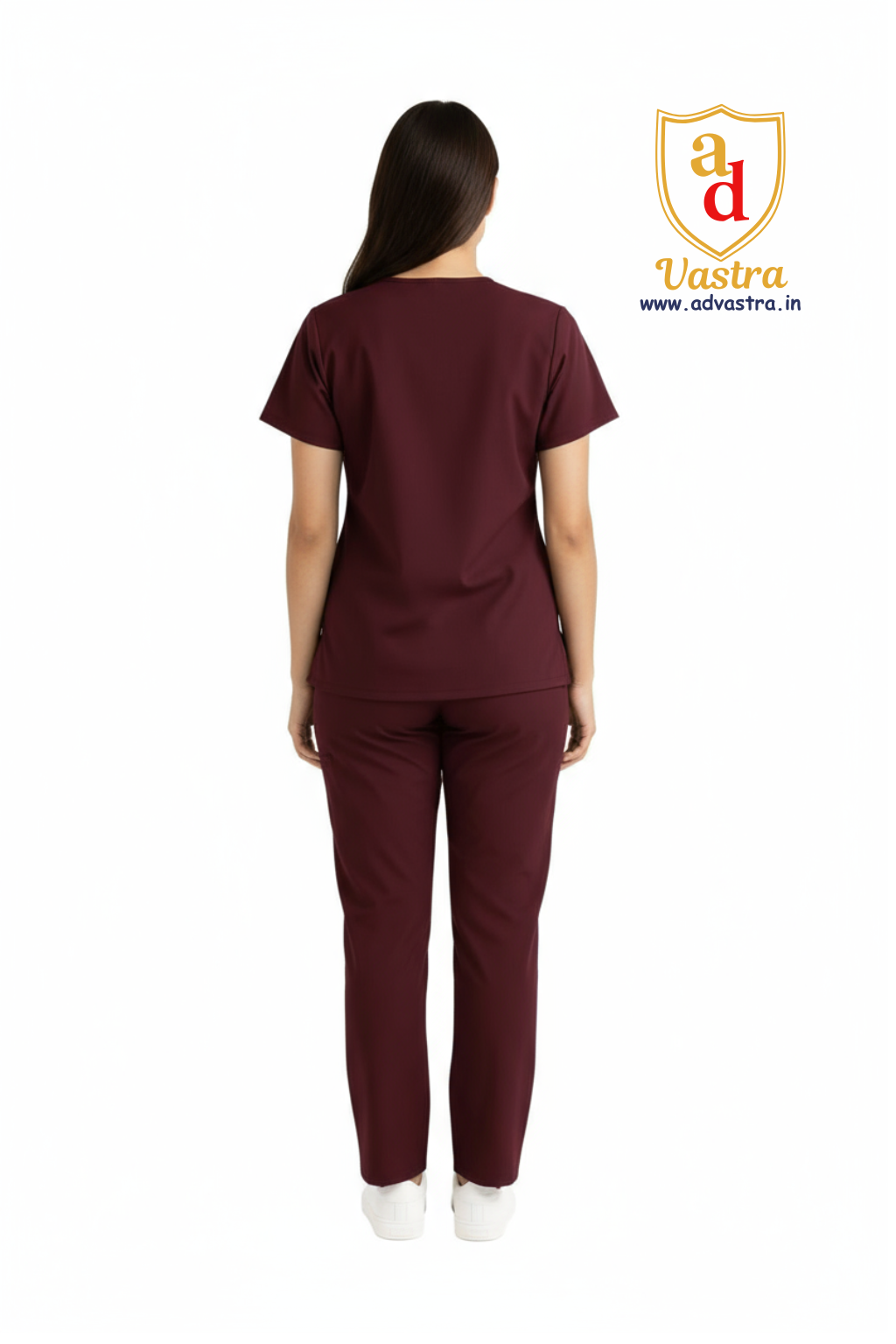 Classic V-Neck Scrub – Women’s, Maroon