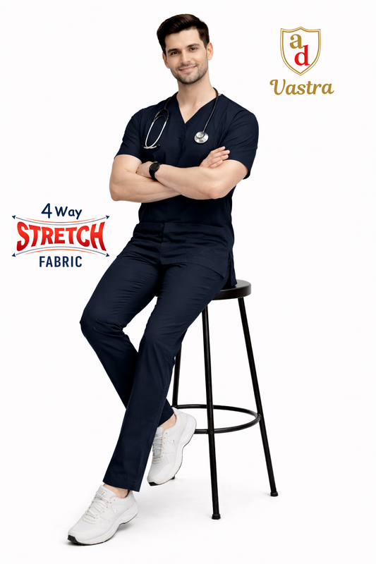 Elite Flex 4-way stretch Men’s Scrubs - Navy Blue