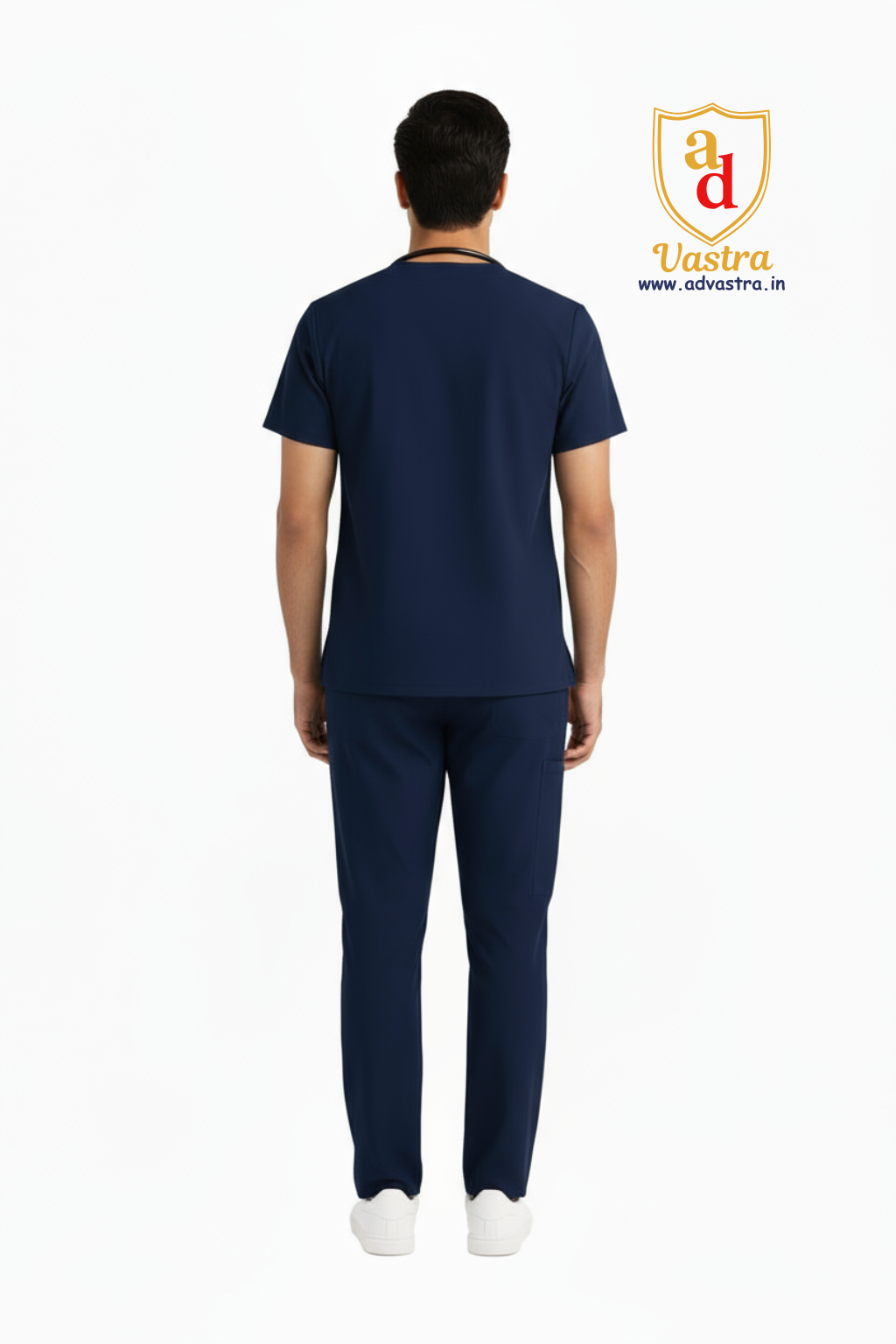 Classic V-Neck Scrub – Men’s, Navy Blue