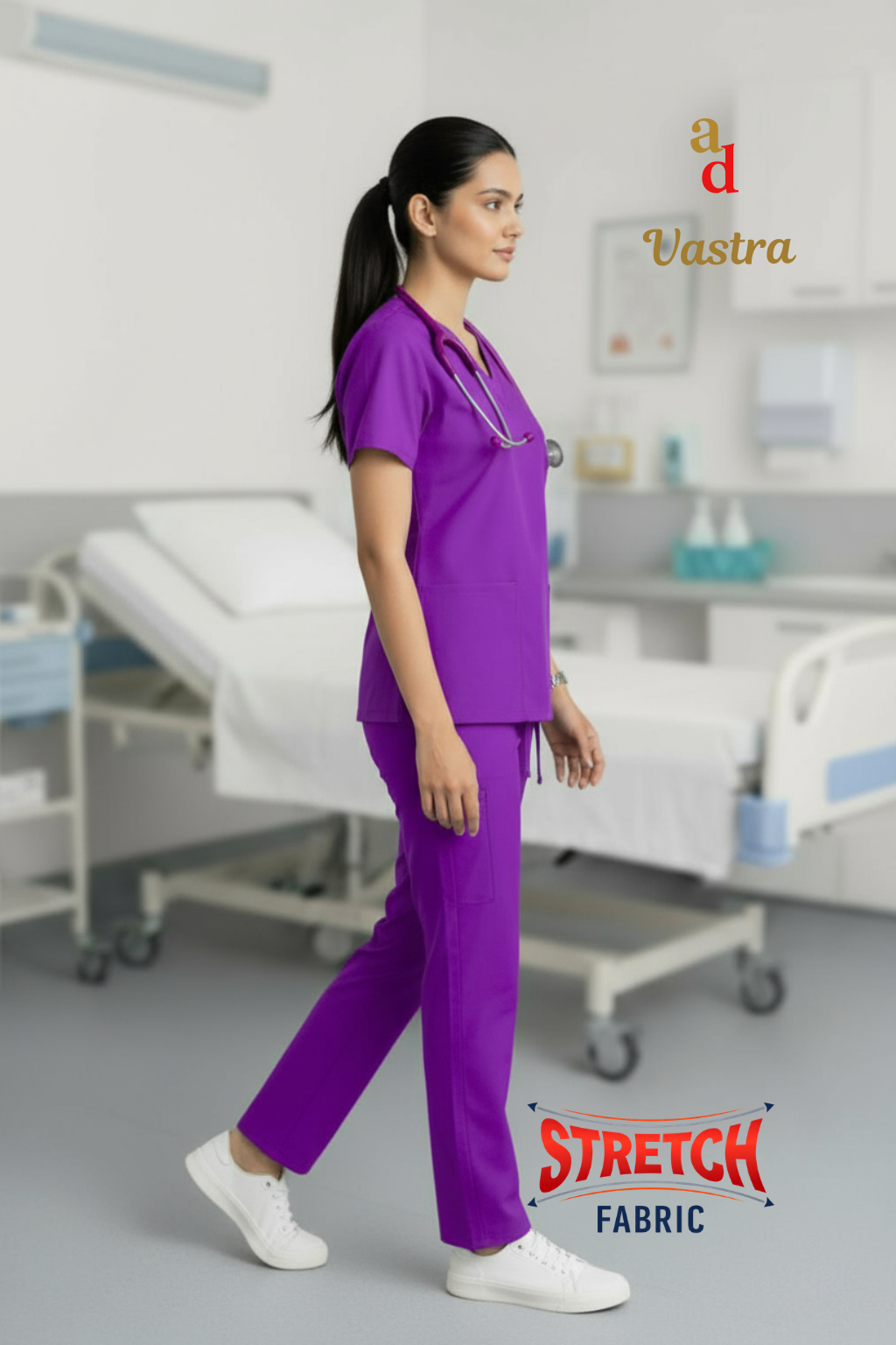 Flex V-Neck Scrub – Women’s, Majenta