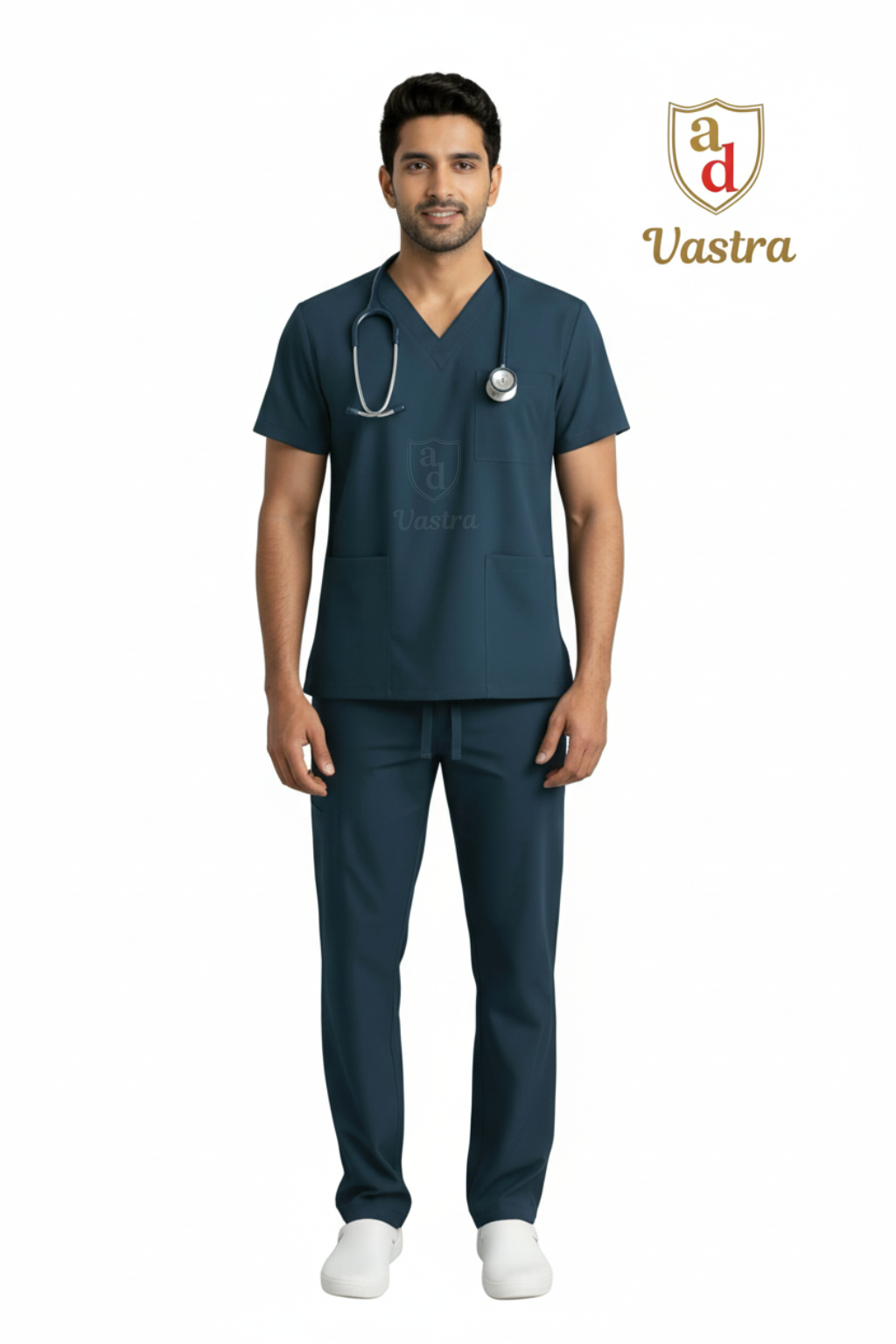 Classic V-Neck Scrub – Men’s, Forest Green