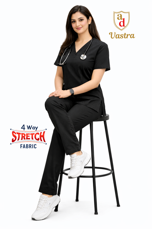 Elite Flex 4-way stretch Women’s Scrubs - Black