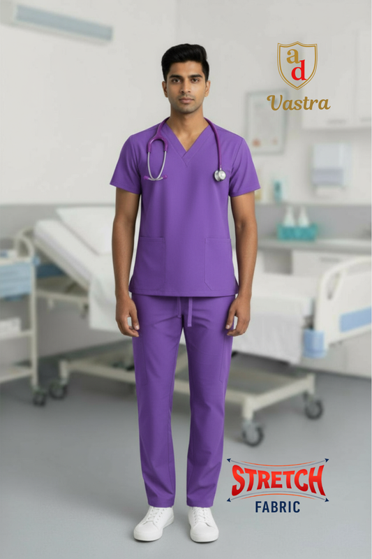 Flex V-Neck Scrub – Men’s, Lavender (Stretchable)