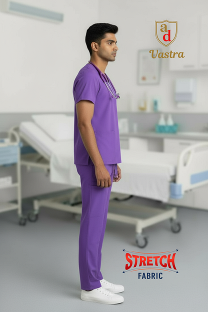 Flex V-Neck Scrub – Men’s, Lavender (Stretchable)