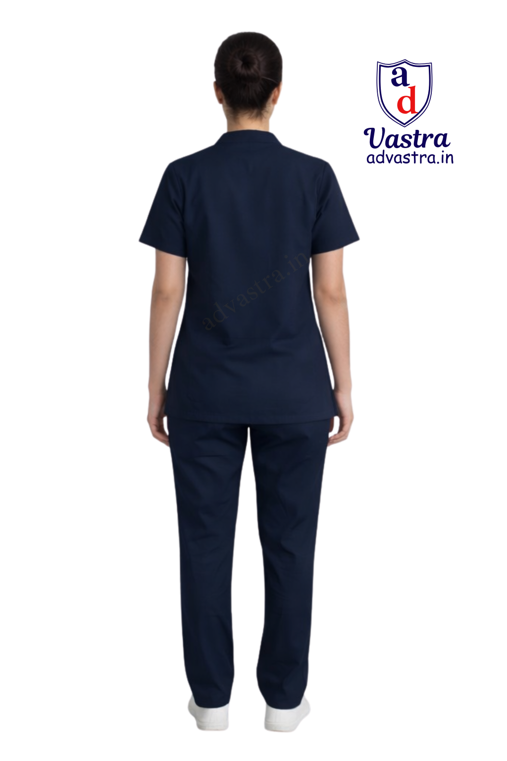 Mandarin Collar  Women’s Scrubs - Blue