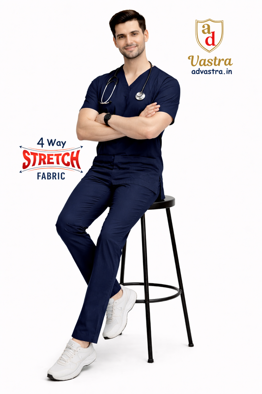 Elite Flex 4-way stretch Men’s Scrubs - Navy Blue