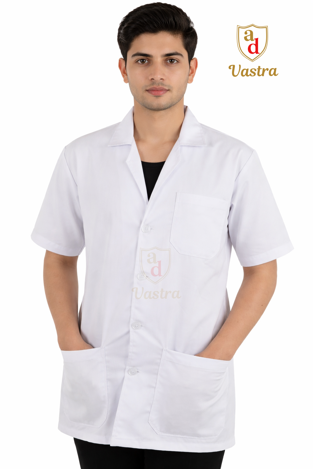 Classic Men’s Half sleeves Lab Coat (Apron)