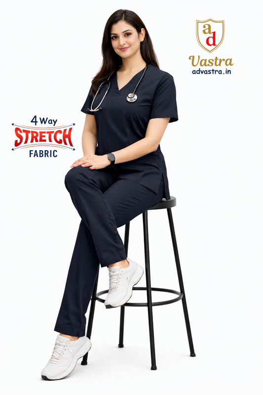 Elite Flex 4-way stretch Women’s Scrubs - Navy Blue