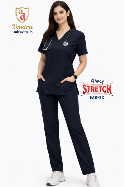 Elite Flex 4-way stretch Women’s Scrubs - Navy Blue